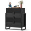 Commode 4 tiroirs cannelée Ebern Designs-1935337365