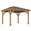 11' x 13' Gazebo  Premium Cedar Wood with Graphite Aluminum Roof, Pre-Stained Finish, and 5.5" x 5.5" Posts