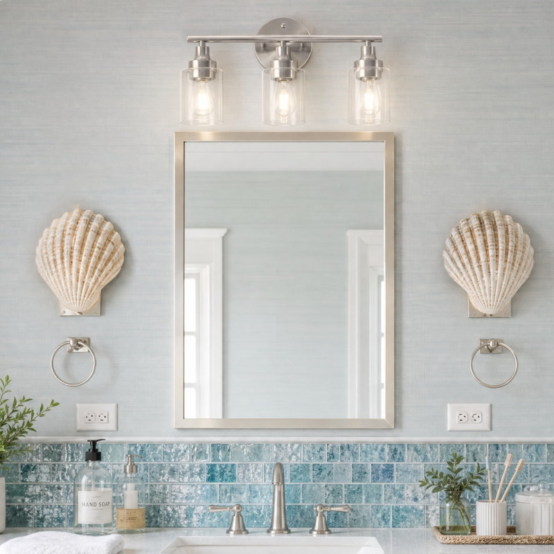 Snellville 3 - Light Dimmable Nickel Vanity Light, Nickel