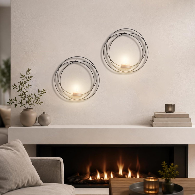 2 Set Metal Wall Candle Sconce