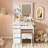 Makeup Vanity Set With Lighted Mirror And Power Outlet