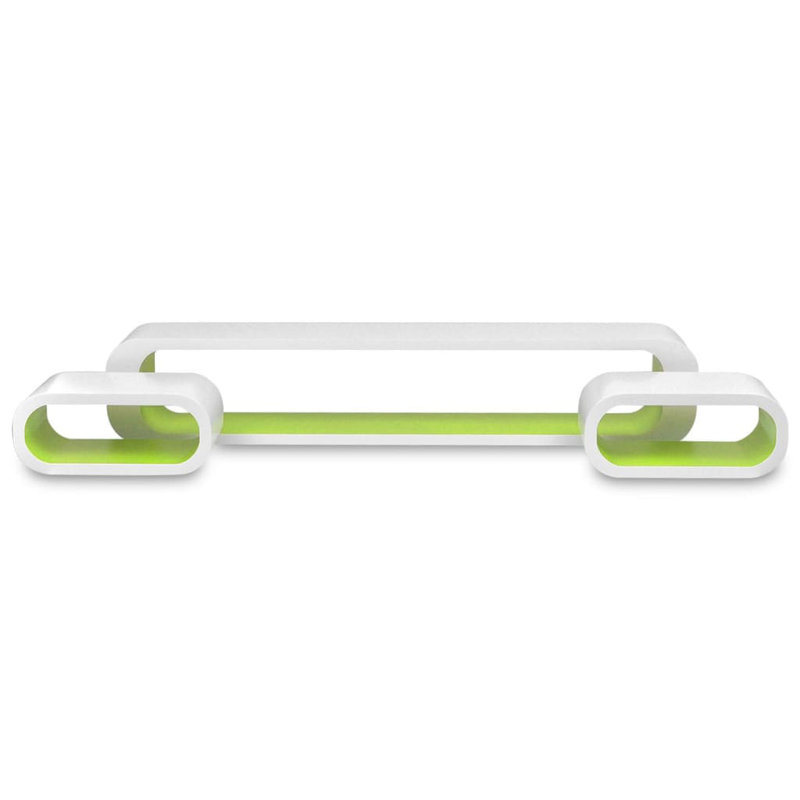 Tablettes cubiques à tablettes flottantes, Blanc / Vert