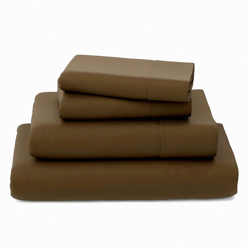 Cooling Bliss Sheets - Silky Soft Luxury Bedding Set with Deep Pockets - Breathable - Split, Split King Sheet Set, Chocolate