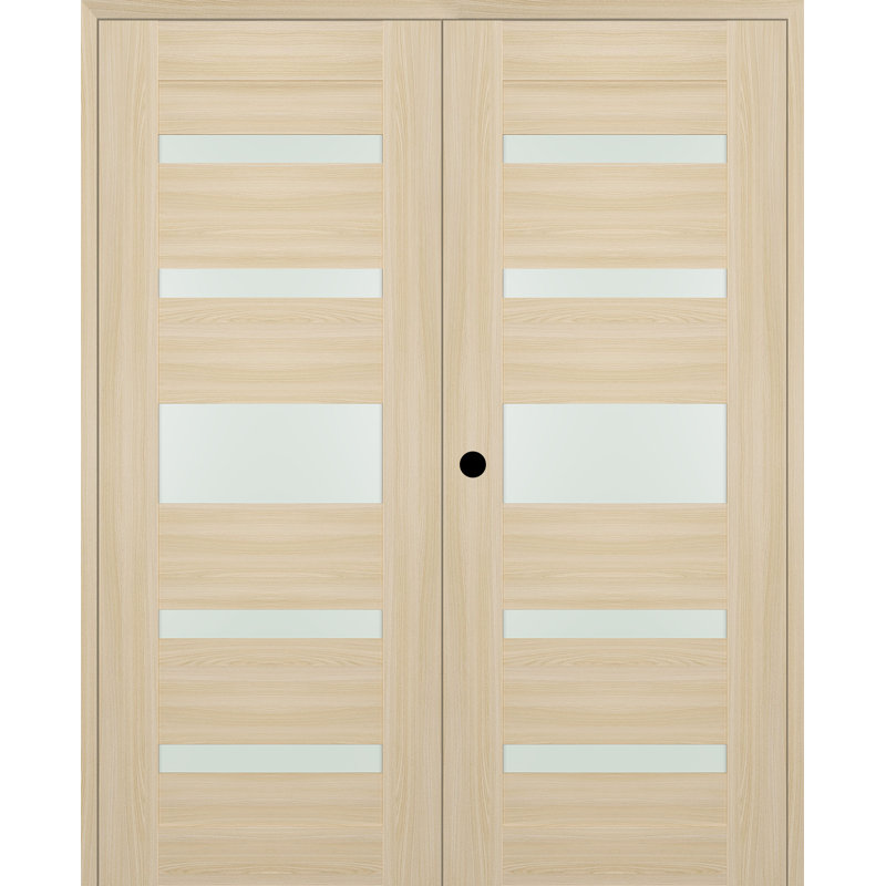 Porte française à panneaux en bois manufacturé préfini, 47,75 po x 95,24 po, Frêne de la loire, Droite