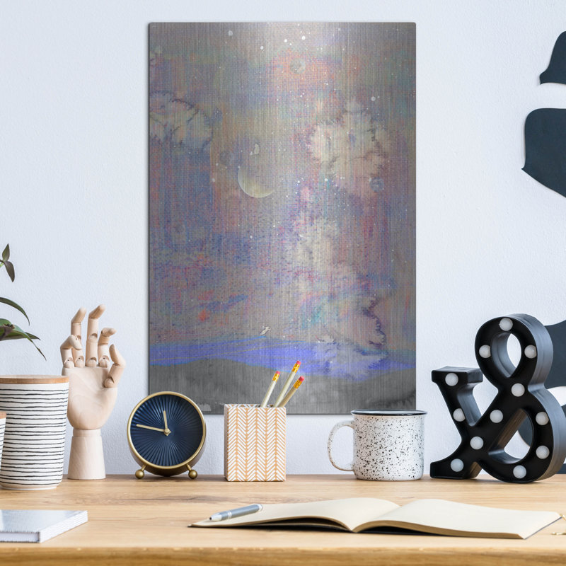 «Silvery Moon 1» par Alicia Ludwig, art mural en métal, H 16 po x l 12 po