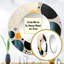 Yellow Blue Mid Century Minimalist Masterpiece - Abstract Collages Round Mirror Wall Decor-99619993
