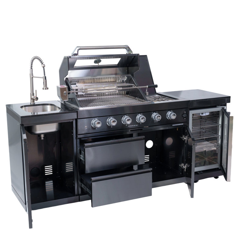 Conception de barbecue moderne en acier inoxydable à haute efficacité