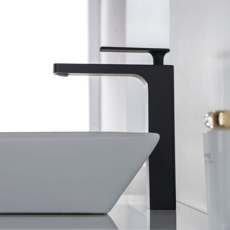 Infinity Single-handle Bathroom Faucet, Matte Black, With Pop Up Drain