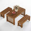 Ensemble de table de salle à manger 3 pièces en bois massif avec banc