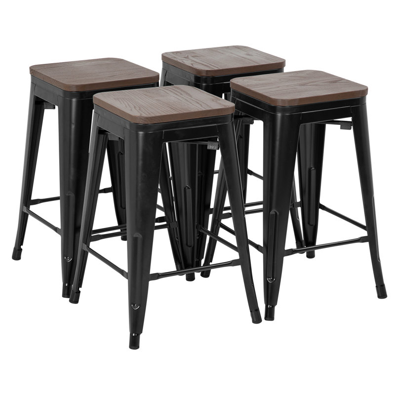 Tabouret de comptoir 24 po Malakoff, Noir