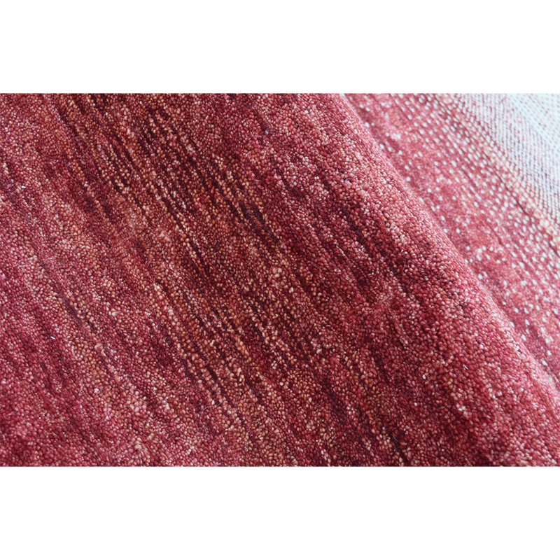Wool Striped Area Rug in Red, Rectangle 9' x 12'