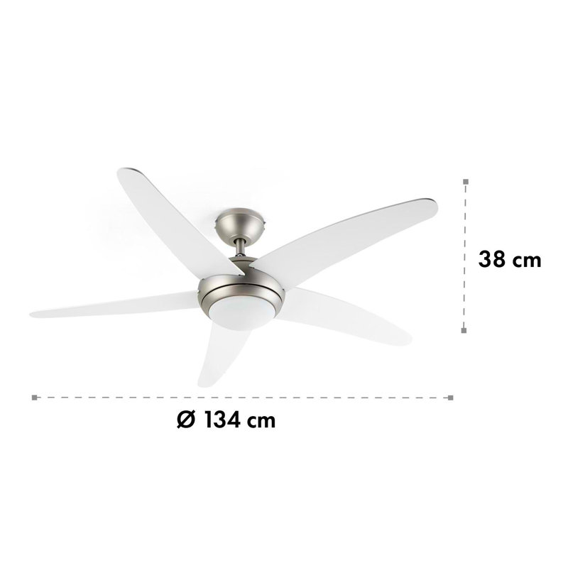 134cm Ceiling Fan with Light Kit, White