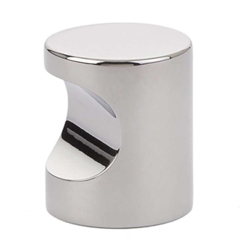 Cylindrical Cabinet Knob, Polished Nickel, 0.88"
