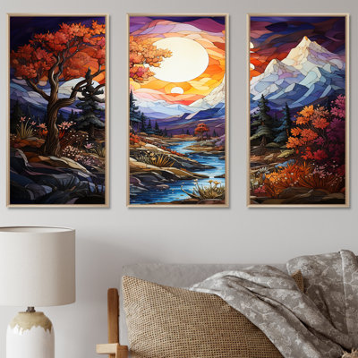 Ensemble de décoration murale Combination Peaks Of Tranquility I - Paysage de montagnes