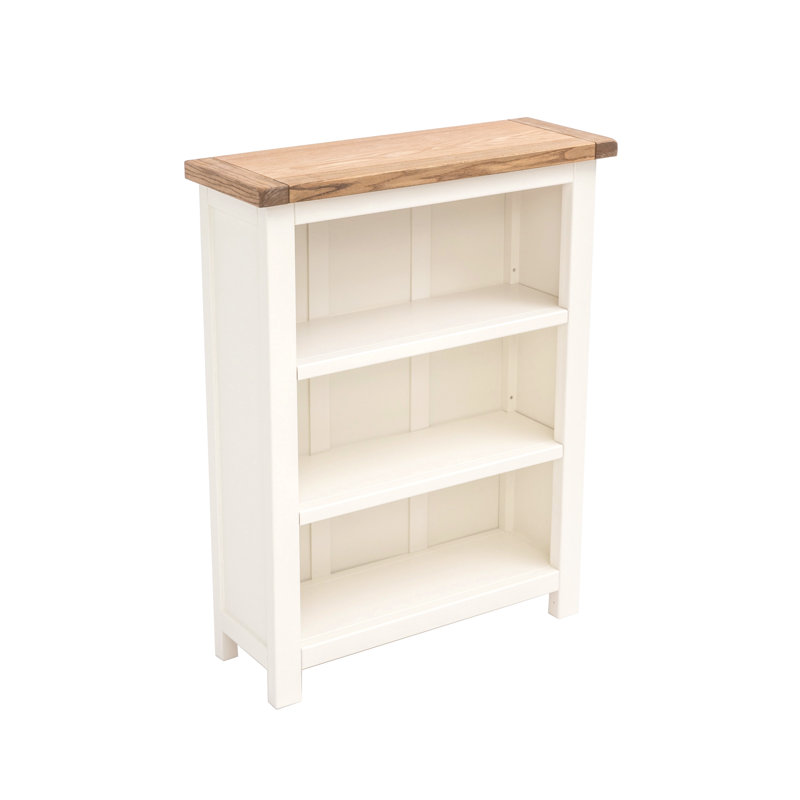 Venice 120cm H Standard Bookcase, White/Dark Top, (3 Shelves) 90cm H x 70cm W x 25cm D