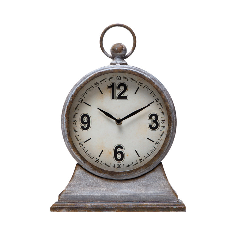 Mantel & Tabletop Clocks Analog Metal Quartz Movement / Crystal Tabletop Clock in Gray