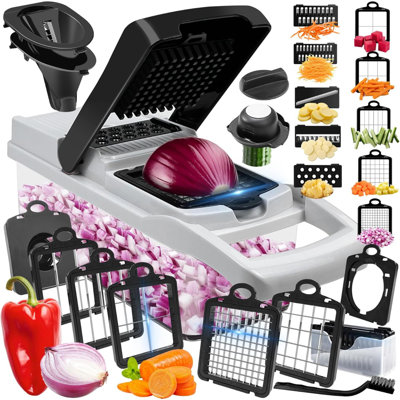 Vegetable Chopper, 10 Blades Slicer Onion Dicer, Multi 23-In-1 Veggie Mandoline Food Cutter For Tomato Fruit, Vegetable Cutter With Hand Protector, Egg Separator & Slicer, Container