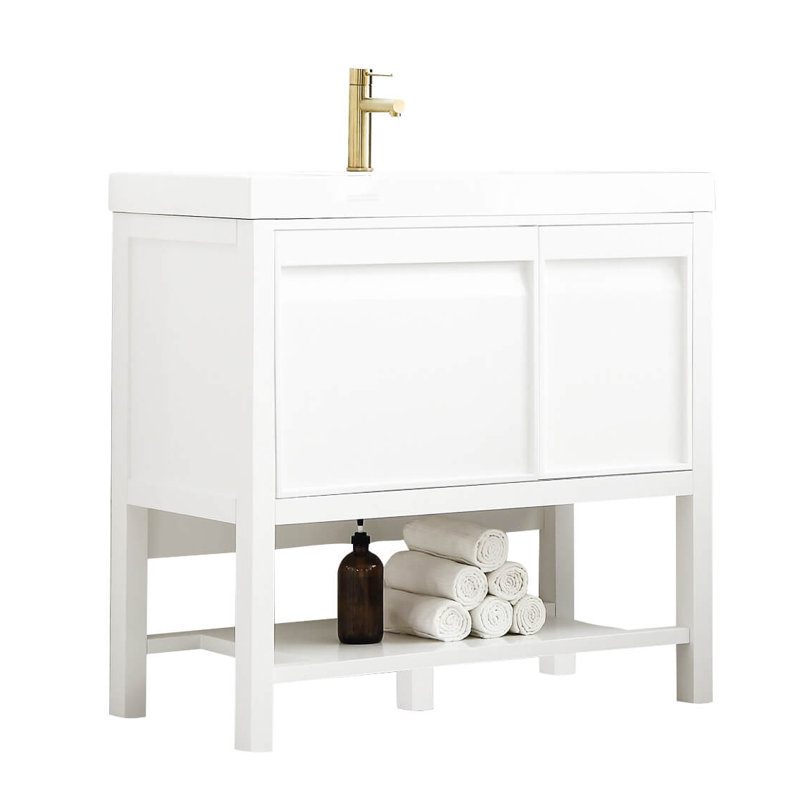 Ensemble de meuble-lavabo simple 36 po Marlie, Blanc mat