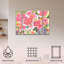 Ensemble de 3 panneaux - Sheila Golden «Pink Celebration Bouquet», art mural sur toile pour le salon, la chambre à coucher ou le bureau 