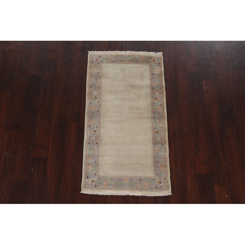 Tapis de couloir oriental népalais en laine noué à la main 2 x 5