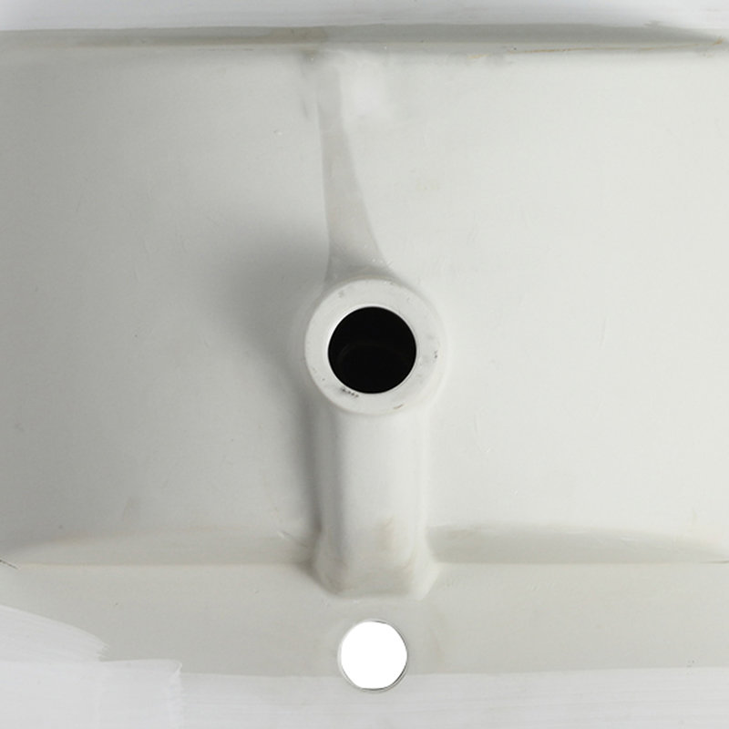 Plateau de meuble-lavabo en céramique 24 po - lavabo blanc brillant, P 24 po x l 18,3 po H 6,7 po, profondeur de l'évier intérieur 4,72 po, comptoir de 0,81 po d'épaisseur pour la salle de bain, seulement épaisseur, profondeur