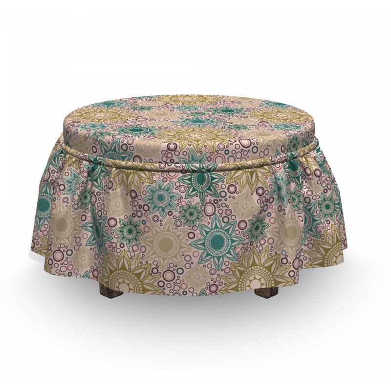Housse pour repose-pieds floral oriental