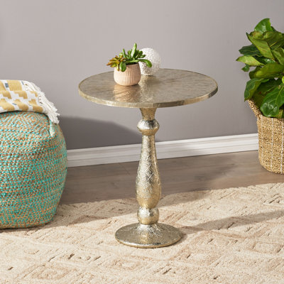 Table ajustée en bois et métal blanc