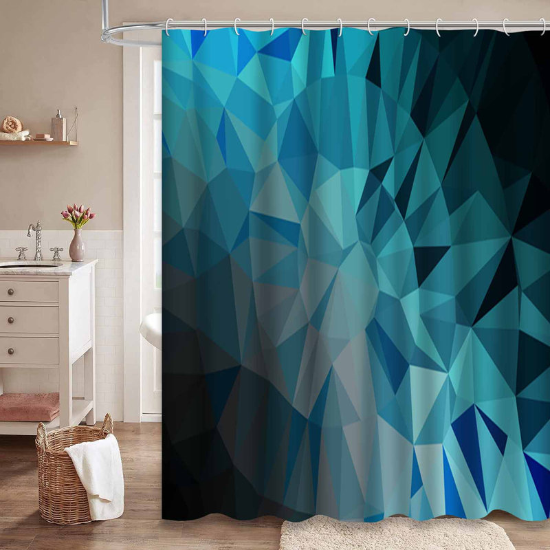 Rideau de douche bleu clair avec 12 crochets, L 72 po x l 84 po