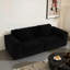 Lit modulaire convertible 2 places Altamirano, matériau en velours de velours côtelé noir, support en éponge, large, profondeur plus profonde, dossier surélevé, petits coussins, sans assemblage pour diverses pièces de la maison et de l’appartement modulaire