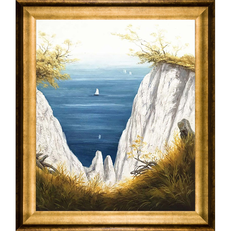 Rosecliff Heights Chalk Cliffs At Rugen Framed On Canvas by Caspar ...