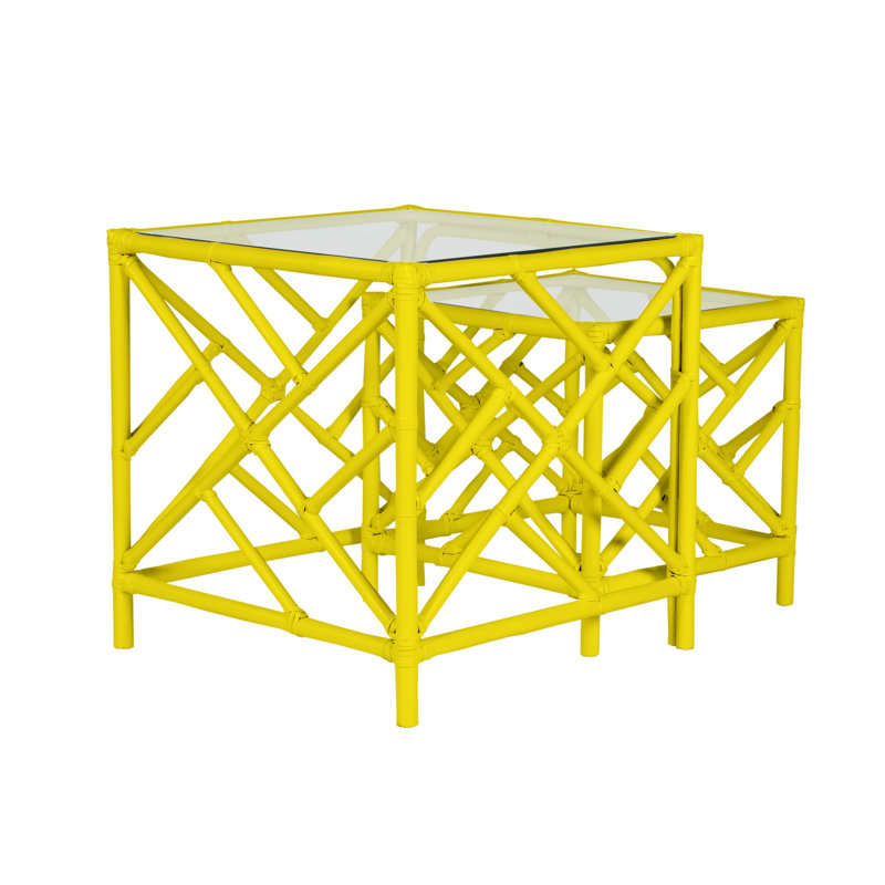 Tables gigognes Chippendale, Jaune tournesol