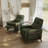 Edwin Solid Wood Upholstered Recliner Transitional Traditional Wide Armchair Faux Leather / Linen-1980110388