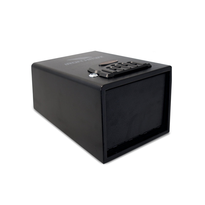 Grand coffre-fort en acier noir mat pour objets de valeur - 7,42 po Hauteur, 11,42 profondeur, 8,42 lb, poids de sécurité de 9,05 lb,