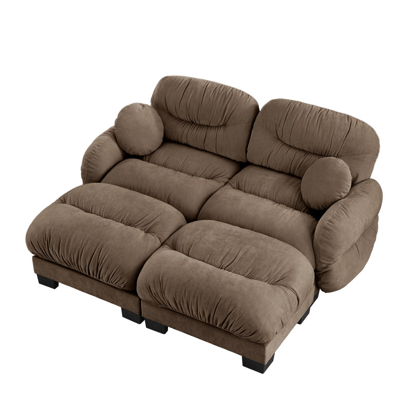Canapé modulaire moderne plissé en chenille à compression