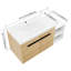 Meuble-lavabo mural élégant avec lavabo en résine et rangement modulaire-129689009