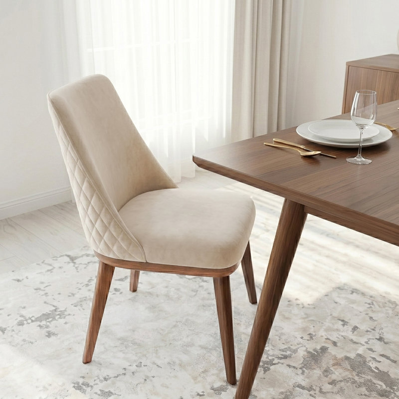 Chaise en velours Xoe, Beige