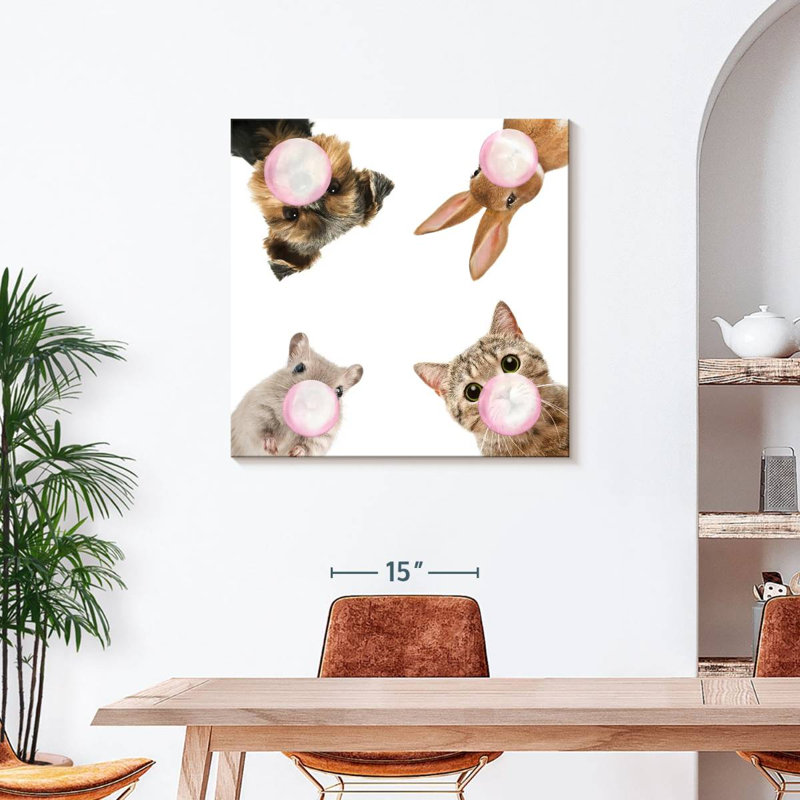" Pet Bubble Gum " Print, 36" H x 36" W x 1.25" D