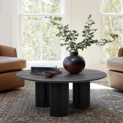 Leviah 40'' W Round Drum Coffee Table