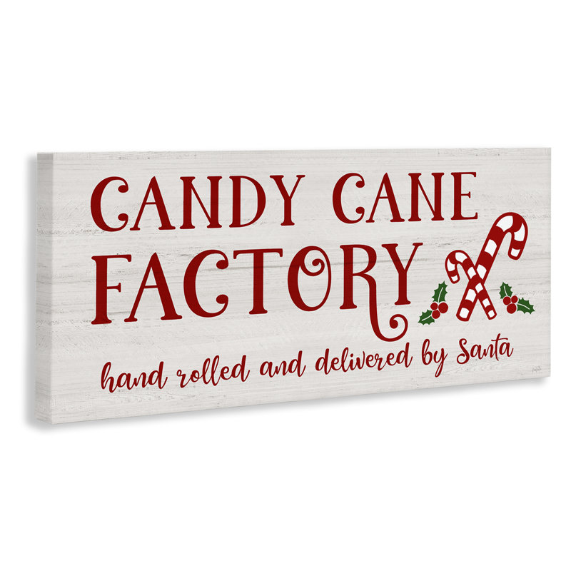 Art mural sur toile «Candy Cane Factory» par Natalie Carpentieri, H 10 po x l 24 po