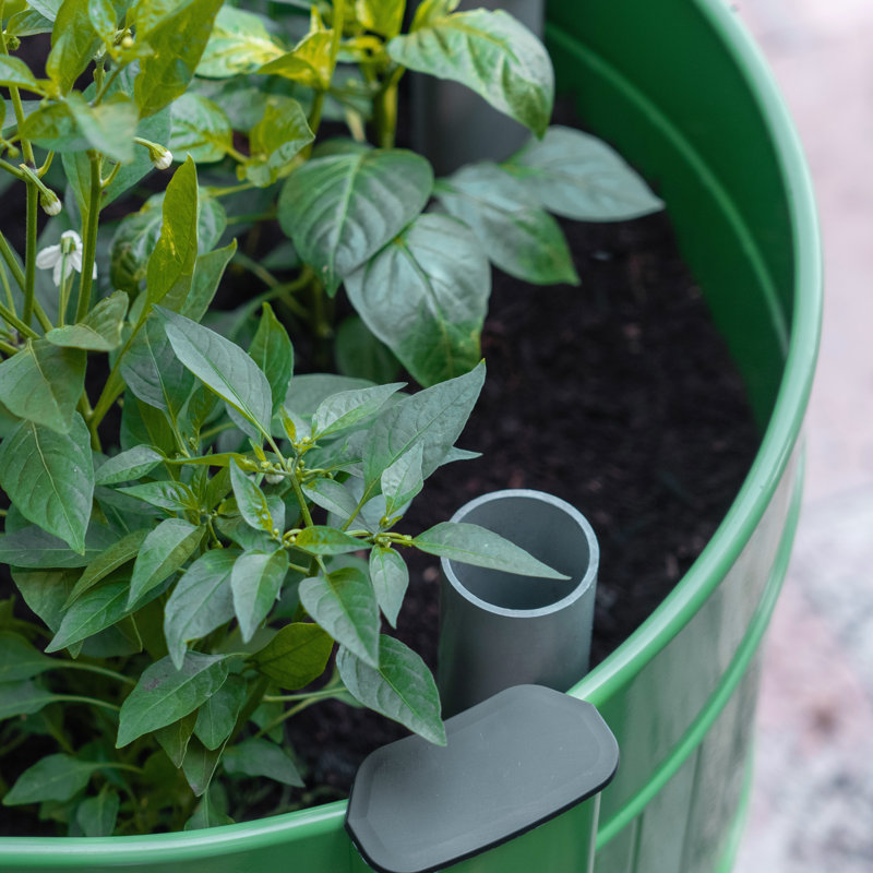 Lit de jardin surélevé avec pattes Permasteel, Vert olive
