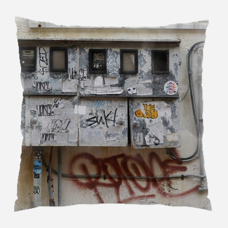 Graffiti Microsuede Reversible Throw Pillow