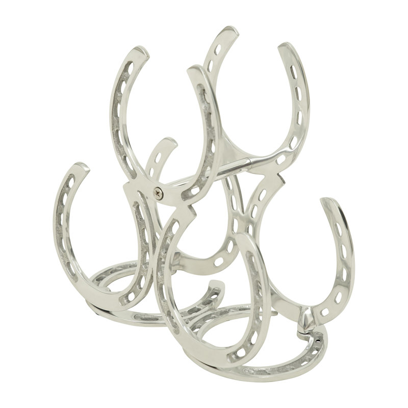 Horse Shoe Wine Rack Silver Glossy Matte