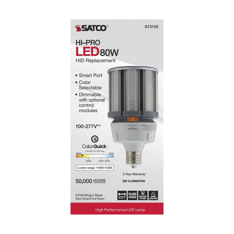 80 Watt White LED Smart Bulb