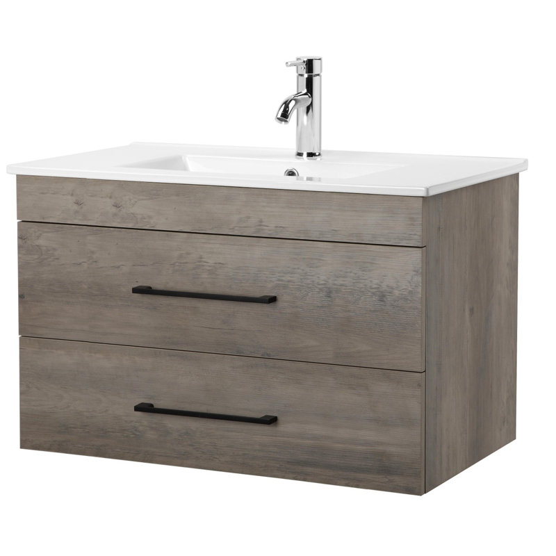 Meuble-lavabo mural avec lavabo en céramique, 32"