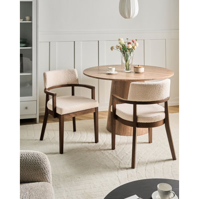 48cm H Boucle Upholstered Upholstered Back Armchair
