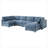 6 Seat Chenille Sectional Couch Set With Ottoman-749282847
