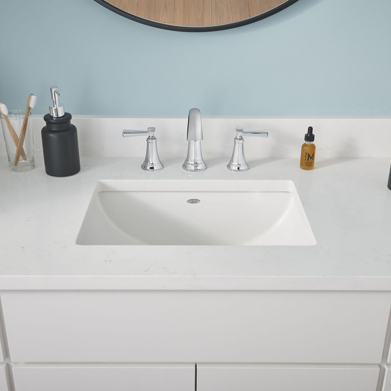 Allora USA 14.375'' White Vitreous China Rectangular Bathroom Sink with Overflow