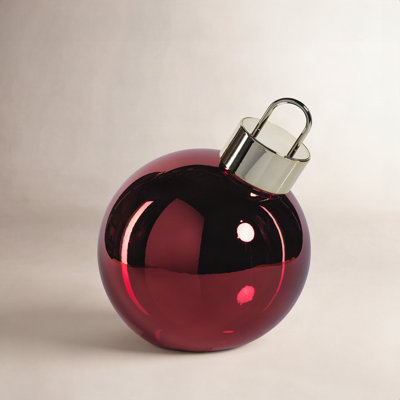 Lighted Glass Slanted Ball Holiday Accent