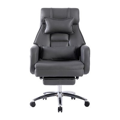 Swivel Ergonomic Office Chair,155°Reclining Computer Chair,Leather High Back Office Chair