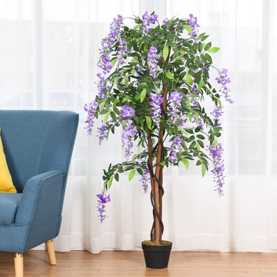 150cm Faux Flowering Tree in Pot